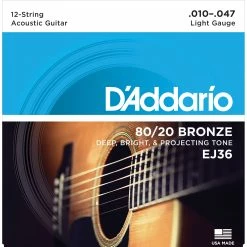 D'Addario 80/20 Bronze Wound 12-string Acoustic Guitar Strings - StewMac