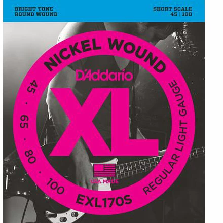 D'Addario Nickel Wound Short Scale Bass Strings - StewMac
