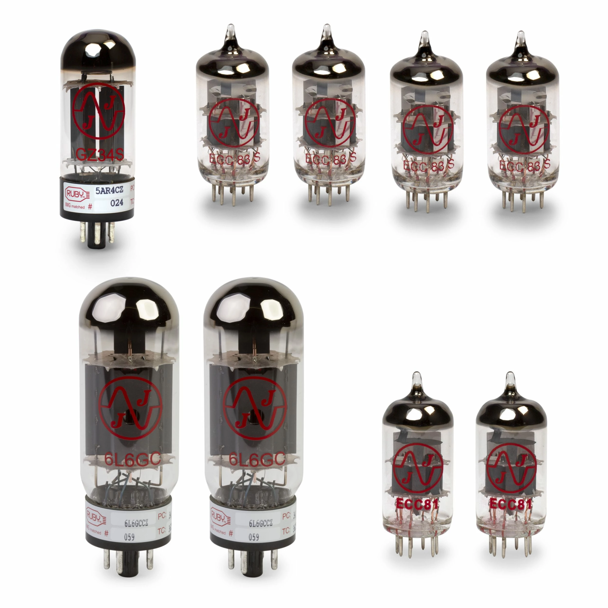Fender Vibrolux Reverb Tube Set With Matched Power Tubes - StewMac