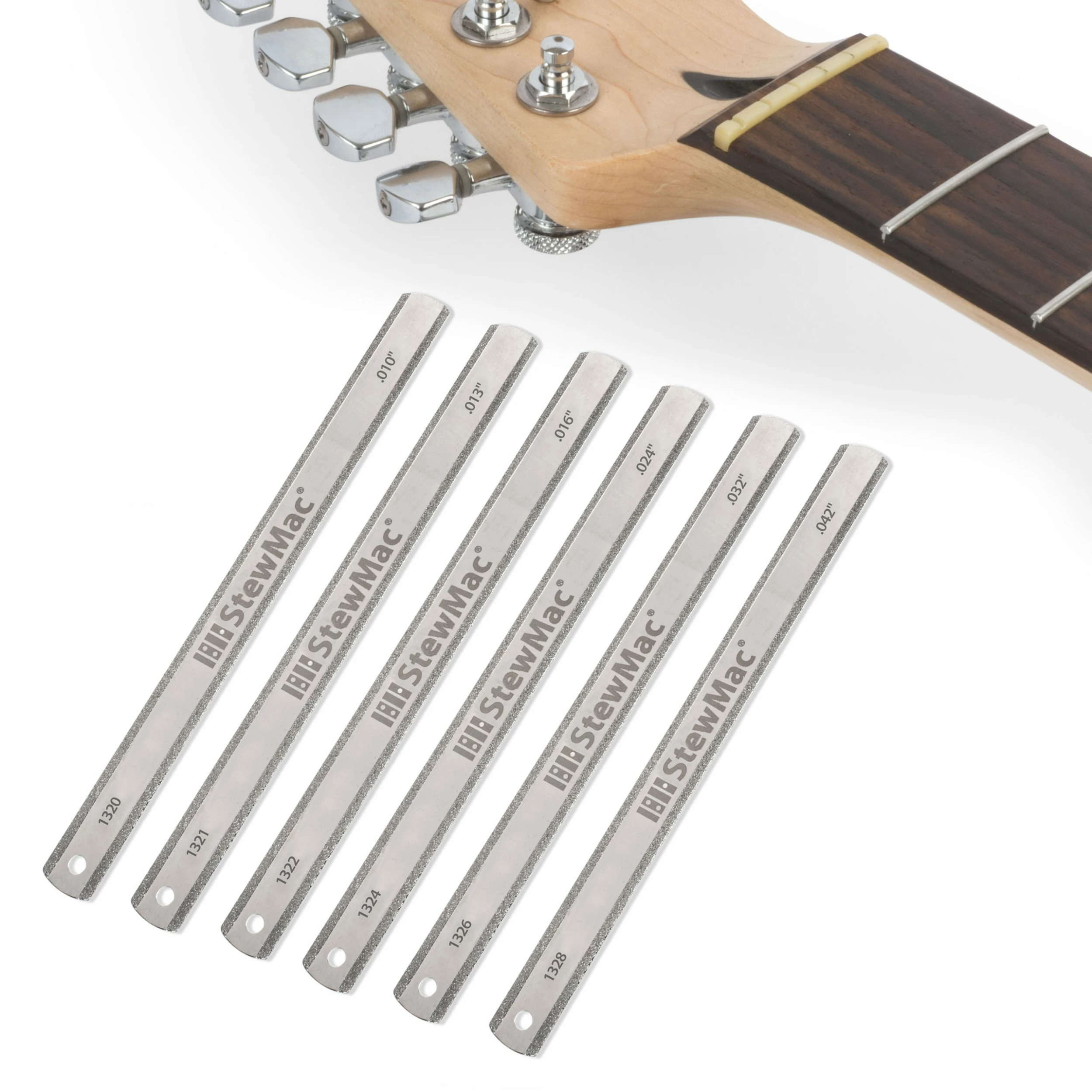 Gauged DiamondCut™ Nut Slotting File Set For Electric Guitar - StewMac