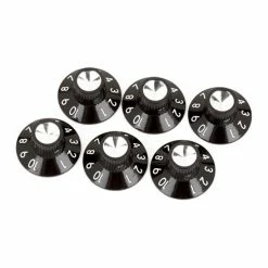 Fender Pure Vintage Black/Silver Skirted Amplifier Knobs - StewMac